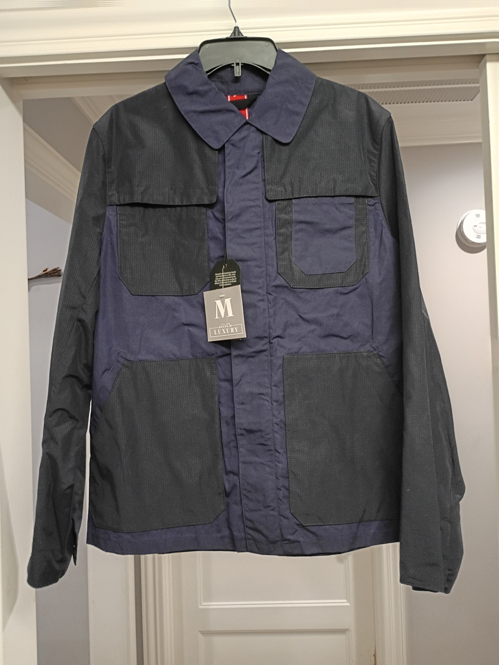 Gloverall 4 Pocket Men's Military Field Jacket Navy Blue & Black Size Medium New